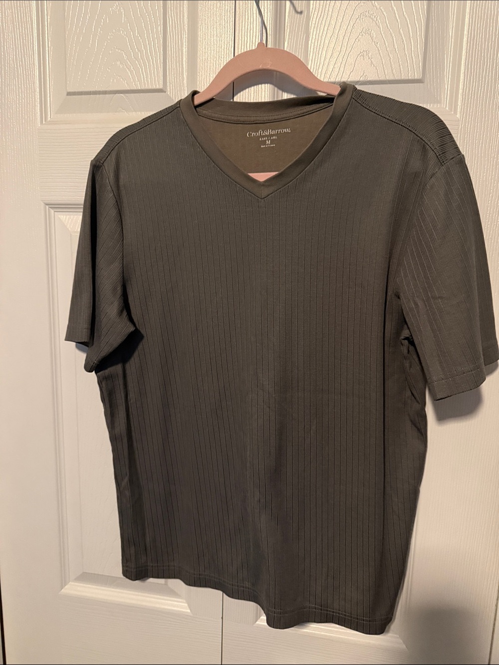 croft & barrow Men's V-Neck Short Sleeve Tee - charcoal-grey